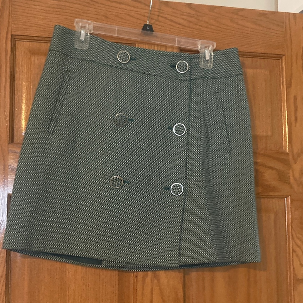 LOFT Textured Green Mini Skirt